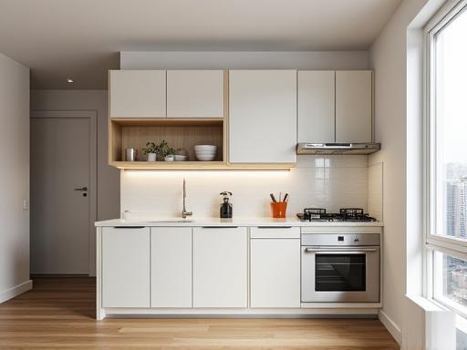 Efficient kitchen design for a compact urban apartment.